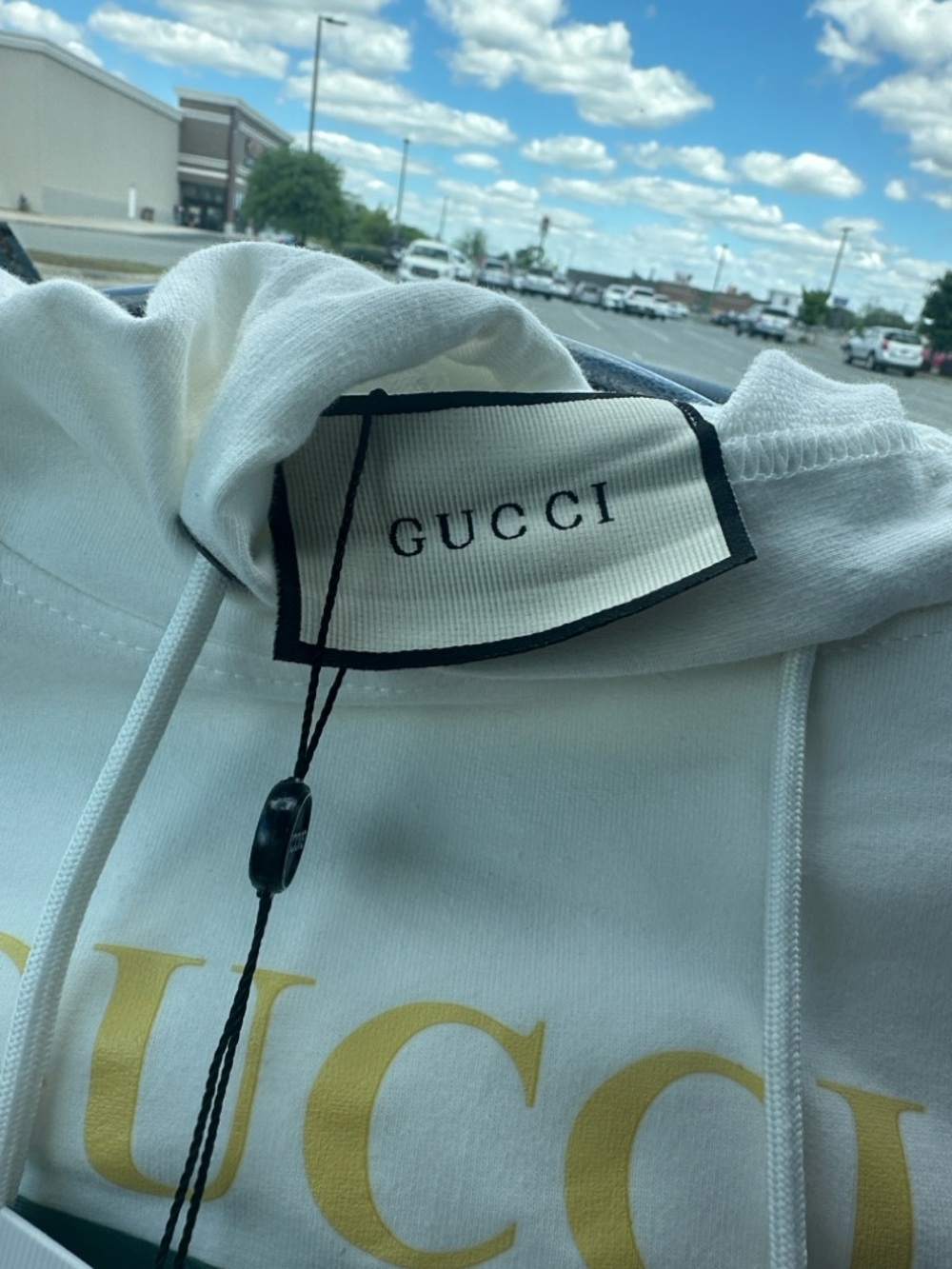 Gucci White Hoodie with Green, Red & Yellow Logo - Picture 4 of 5